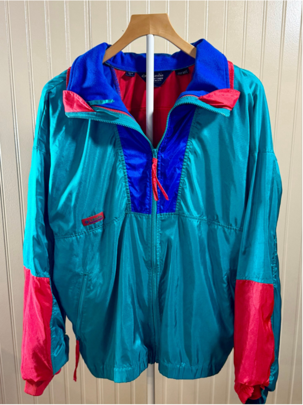 Vintage 80s 90s Columbia Midweight 2-in-1 Jacket System Teal Red Blue Mens L